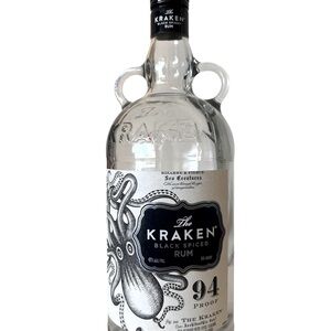 Black & White Chic Decor Spiced Rum Bottle (collector bottle empty/clean)